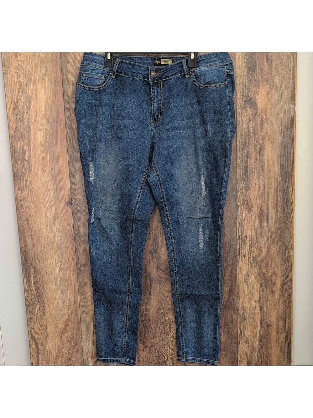 Suzanne Betro Distressed Blue Skinny Jeans 16 C244 - Picture 3 of 10